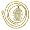 Collares con Dije 04.106.0044.1.20 Oro Laminado, Diseño de Divino Niño , Pulido, Tono Dorado (02 MM Thickness, 20 Inches Length)