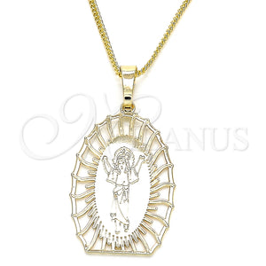 Collares con Dije 04.106.0044.1.20 Oro Laminado, Diseño de Divino Niño , Pulido, Tono Dorado (02 MM Thickness, 20 Inches Length)