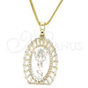 Collares con Dije 04.106.0044.1.20 Oro Laminado, Diseño de Divino Niño , Pulido, Tono Dorado (02 MM Thickness, 20 Inches Length)