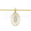 Collares con Dije 04.106.0052.1.20 Oro Laminado, Diseño de Guadalupe, Pulido, Tono Dorado (02 MM Thickness, 20 Inches Length)