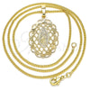 Collares con Dije 04.106.0052.1.20 Oro Laminado, Diseño de Guadalupe, Pulido, Tono Dorado (02 MM Thickness, 20 Inches Length)