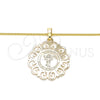 Collares con Dije 04.106.0061.1.20 Oro Laminado, Diseño de Divino Niño , Pulido, Tono Dorado (02 MM Thickness, 20 Inches Length)
