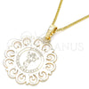 Collares con Dije 04.106.0061.1.20 Oro Laminado, Diseño de Divino Niño , Pulido, Tono Dorado (02 MM Thickness, 20 Inches Length)