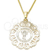 Collares con Dije 04.106.0061.1.20 Oro Laminado, Diseño de Divino Niño , Pulido, Tono Dorado (02 MM Thickness, 20 Inches Length)