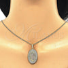 Collares con Dije 04.106.0051.20 Oro Laminado, Diseño de Guadalupe, Pulido, Tres Tonos (Grosor 02 MM, 20 Pulgadas de Largo)