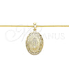 Collares con Dije 04.106.0051.1.20 Oro Laminado, Diseño de Guadalupe, Pulido, Tono Dorado (02 MM Thickness, 20 Inches Length)