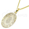 Collares con Dije 04.106.0051.1.20 Oro Laminado, Diseño de Guadalupe, Pulido, Tono Dorado (02 MM Thickness, 20 Inches Length)