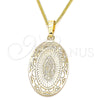 Collares con Dije 04.106.0051.1.20 Oro Laminado, Diseño de Guadalupe, Pulido, Tono Dorado (02 MM Thickness, 20 Inches Length)