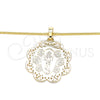Collares con Dije 04.106.0049.1.20 Oro Laminado, Diseño de Divino Niño , Pulido, Tono Dorado (02 MM Thickness, 20 Inches Length)