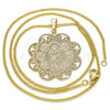 Collares con Dije 04.106.0049.1.20 Oro Laminado, Diseño de Divino Niño , Pulido, Tono Dorado (02 MM Thickness, 20 Inches Length)