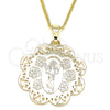 Collares con Dije 04.106.0049.1.20 Oro Laminado, Diseño de Divino Niño , Pulido, Tono Dorado (02 MM Thickness, 20 Inches Length)