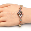 Pulsera Elegante 03.323.0004.07 Oro Laminado, con Multicolor Zirconia Cubica, Pulido, Tono Dorado (07 MM Thickness, 7 Inches Length)