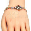 Pulsera Elegante 03.323.0004.07 Oro Laminado, con Multicolor Zirconia Cubica, Pulido, Tono Dorado (07 MM Thickness, 7 Inches Length)