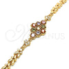 Pulsera Elegante 03.323.0004.07 Oro Laminado, con Multicolor Zirconia Cubica, Pulido, Tono Dorado (07 MM Thickness, 7 Inches Length)