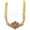 Pulsera Elegante 03.323.0004.07 Oro Laminado, con Multicolor Zirconia Cubica, Pulido, Tono Dorado (07 MM Thickness, 7 Inches Length)