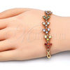 Pulsera Elegante 03.323.0005.07 Oro Laminado, Diseño de Pescado, con Multicolor Zirconia Cubica, Pulido, Tono Dorado (05 MM Thickness, 7 Inches Length)