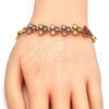Pulsera Elegante 03.323.0005.07 Oro Laminado, Diseño de Pescado, con Multicolor Zirconia Cubica, Pulido, Tono Dorado (05 MM Thickness, 7 Inches Length)