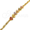Pulsera Elegante 03.323.0005.07 Oro Laminado, Diseño de Pescado, con Multicolor Zirconia Cubica, Pulido, Tono Dorado (05 MM Thickness, 7 Inches Length)