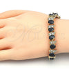 Pulsera Tennis 03.206.0007.12.07 Oro Laminado, con Negro and Blanca Zirconia Cubica, Pulido, Tono Dorado (11 MM Thickness, 7 Inches Length)