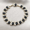 Pulsera Tennis 03.206.0007.12.07 Oro Laminado, con Negro and Blanca Zirconia Cubica, Pulido, Tono Dorado (11 MM Thickness, 7 Inches Length)
