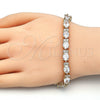 Pulsera Tennis 03.206.0004.8.07 Oro Laminado, con Blanca Zirconia Cubica, Pulido, Tono Dorado (06 MM Thickness, 7 Inches Length)