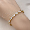 Pulsera Tennis 03.206.0004.8.07 Oro Laminado, con Blanca Zirconia Cubica, Pulido, Tono Dorado (06 MM Thickness, 7 Inches Length)