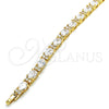 Pulsera Tennis 03.206.0004.8.07 Oro Laminado, con Blanca Zirconia Cubica, Pulido, Tono Dorado (06 MM Thickness, 7 Inches Length)