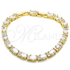 Pulsera Tennis 03.206.0004.8.07 Oro Laminado, con Blanca Zirconia Cubica, Pulido, Tono Dorado (06 MM Thickness, 7 Inches Length)