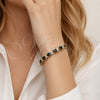 Pulsera Elegante 03.206.0004.9.07 Oro Laminado, con Negro and Blanca Zirconia Cubica, Pulido, Tono Dorado (06 MM Thickness, 7 Inches Length)
