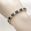 Pulsera Elegante 03.206.0004.9.07 Oro Laminado, con Negro and Blanca Zirconia Cubica, Pulido, Tono Dorado (06 MM Thickness, 7 Inches Length)