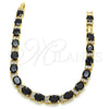 Pulsera Elegante 03.206.0004.9.07 Oro Laminado, con Negro and Blanca Zirconia Cubica, Pulido, Tono Dorado (06 MM Thickness, 7 Inches Length)
