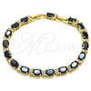 Pulsera Elegante 03.206.0004.9.07 Oro Laminado, con Negro and Blanca Zirconia Cubica, Pulido, Tono Dorado (06 MM Thickness, 7 Inches Length)