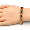 Pulsera Elegante 03.266.0028.1.07 Oro Laminado, con Negro and Blanca Zirconia Cubica, Pulido, Tono Dorado (08 MM Thickness, 7 Inches Length)