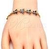 Pulsera Elegante 03.210.0098.07 Oro Laminado, Diseño de Mariposa, con Negro Zirconia Cubica, Pulido, Tono Dorado (04 MM Thickness, 7 Inches Length)