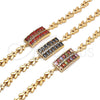Pulsera Elegante 03.210.0108.07 Oro Laminado, con Negro and Blanca Zirconia Cubica, Pulido, Tono Dorado (07 MM Thickness, 7 Inches Length)