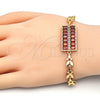 Pulsera Elegante 03.210.0108.1.07 Oro Laminado, con Granate and Blanca Zirconia Cubica, Pulido, Tono Dorado (07 MM Thickness, 7 Inches Length)