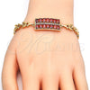 Pulsera Elegante 03.210.0108.1.07 Oro Laminado, con Granate and Blanca Zirconia Cubica, Pulido, Tono Dorado (07 MM Thickness, 7 Inches Length)