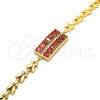 Pulsera Elegante 03.210.0108.1.07 Oro Laminado, con Granate and Blanca Zirconia Cubica, Pulido, Tono Dorado (07 MM Thickness, 7 Inches Length)