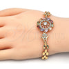 Pulsera Elegante 03.210.0110.07 Oro Laminado, con Multicolor Zirconia Cubica, Pulido, Tono Dorado (08 MM Thickness, 7 Inches Length)