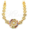 Pulsera Elegante 03.210.0110.07 Oro Laminado, con Multicolor Zirconia Cubica, Pulido, Tono Dorado (08 MM Thickness, 7 Inches Length)