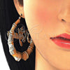 Argolla Grande 02.63.2678.60 Oro Laminado, Diseño de Con Nombre y Bambu, Pulido, Tono Dorado