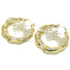 Argolla Grande 02.63.2678.60 Oro Laminado, Diseño de Con Nombre y Bambu, Pulido, Tono Dorado