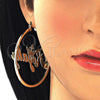 Argolla Grande 02.63.2681.60 Oro Laminado, Diseño de Con Nombre, Pulido, Tono Dorado