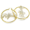 Argolla Grande 02.63.2681.60 Oro Laminado, Diseño de Con Nombre, Pulido, Tono Dorado