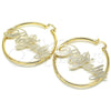 Argolla Grande 02.63.2681.60 Oro Laminado, Diseño de Con Nombre, Pulido, Tono Dorado