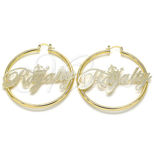 Argolla Grande 02.63.2681.60 Oro Laminado, Diseño de Con Nombre, Pulido, Tono Dorado