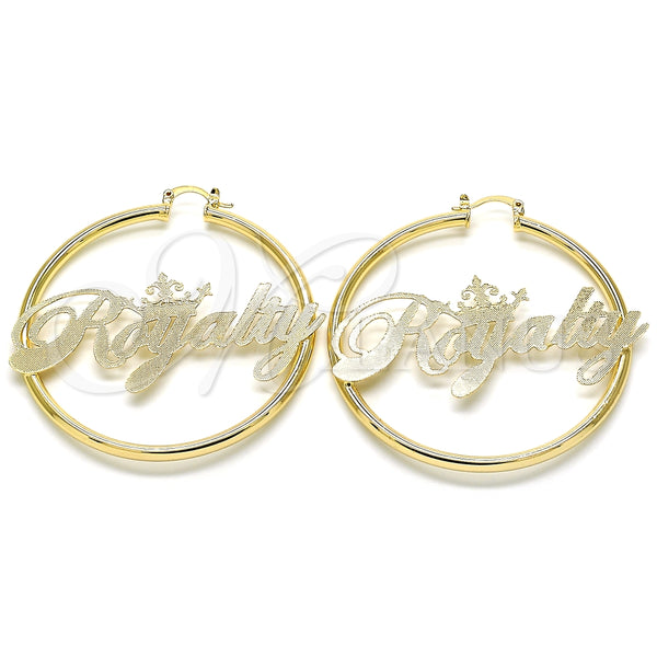Argolla Grande 02.63.2681.60 Oro Laminado, Diseño de Con Nombre, Pulido, Tono Dorado