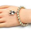Pulsera Bolo Ajustable 03.63.2034.2.08 Oro Laminado, Diseño de Tortuga y Bola, con Blanca Cristal, Esmaltado Negro, Tono Dorado (08 MM Thickness, 8 Inches Length)
