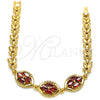 Pulsera Elegante 03.210.0112.1.07 Oro Laminado, con Granate Zirconia Cubica, Pulido, Tono Dorado (07 MM Thickness, 7 Inches Length)