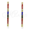 Argolla Pequeña 02.100.0082.5.15 Oro Laminado, con Multicolor Cristal, Pulido, Tono Dorado